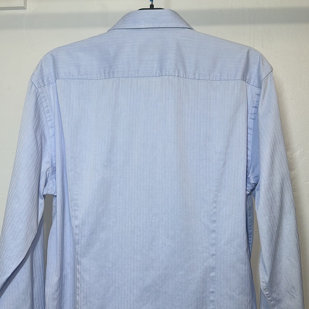 Boss by Hugo Boss Men’s Light Blue Button Down Dress Shirt Size 15 Slim Fit - Picture 7 of 12